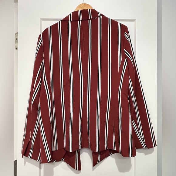 Women’s New York & co Chic Burgundy Striped Women's Blazer size XL - Picture 2 of 5